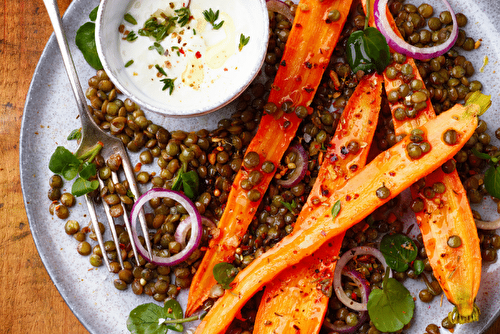 Salade de carottes aux lentilles, divine salade d’hiver