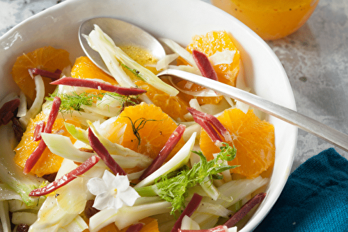 Salade de fenouil et orange à déguster avec un thé vert