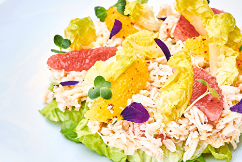 Salade de King Crab, savoureuse et colorée