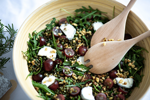 Salade de lentilles aux noix et au chèvre