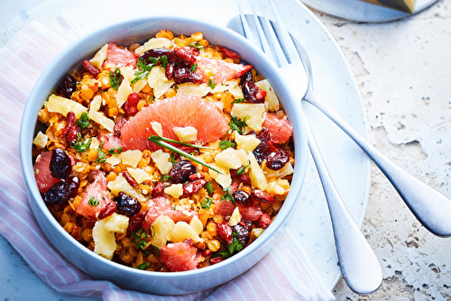 Salade de lentilles corail au pamplemousse