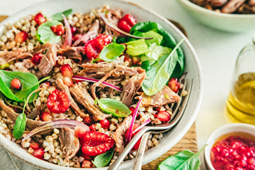 Salade de sarrasin au confit de canard