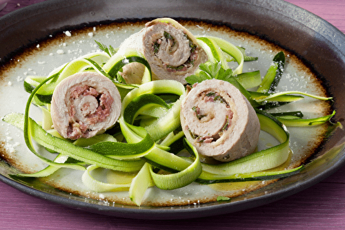 Saltimbocca de veau et tagliatelles de courgettes