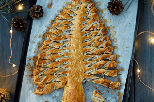 Sapin à la crème de Saint Agur pour l'apéritif