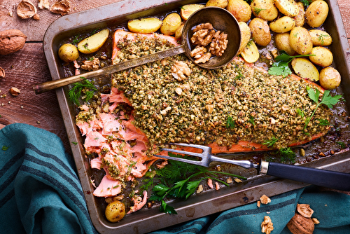 Saumon en croûte de noix de Grenoble AOP