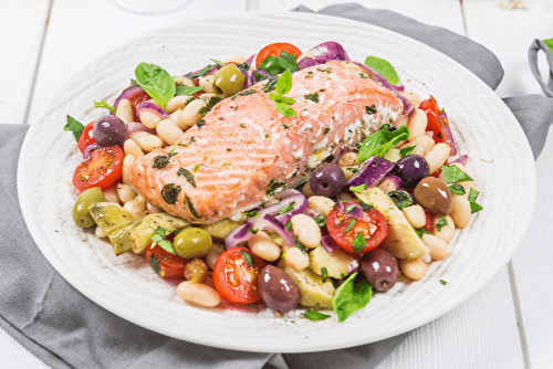 Saumon et Haricots Tarbais en salade