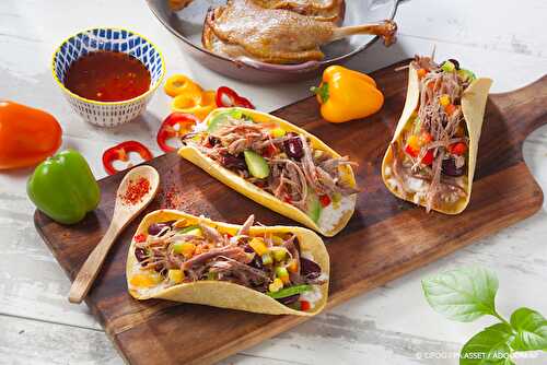 Tacos Tex Mex au Confit de canard en effiloché