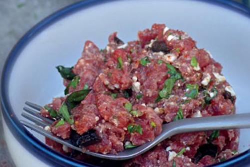 Tartare de boeuf limousin aux olives