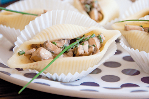 Tartare de champignons en coque de conchiglioni