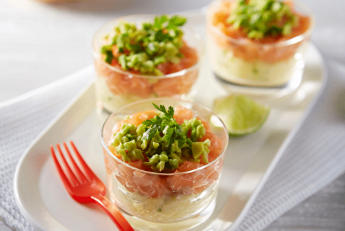 Tartare de Pompadour, saumon et avocat