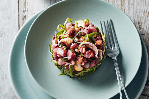 Tartare de veau aux asperges et palourdes