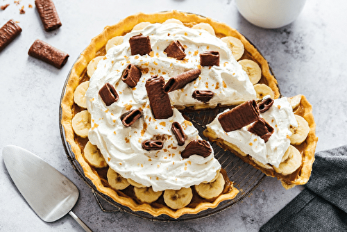 Tarte banoffee aux crêpes dentelle au chocolat lait