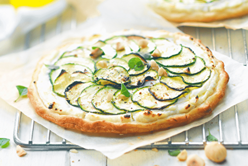 Tarte fine aux courgettes et au fromage frais