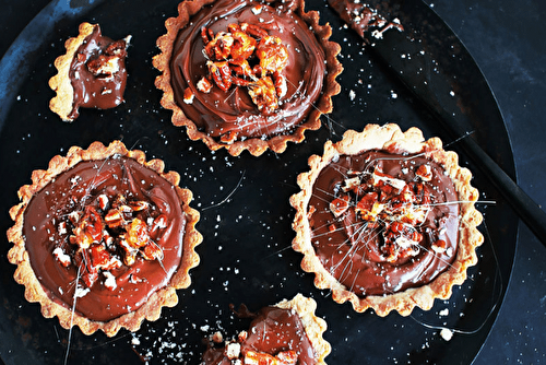 Tartelettes sablées à la Nocciolata, noisettes caramélisées