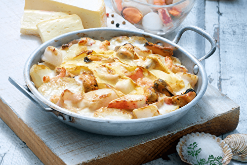 Tartiflette aux fruits de mer, le plat mer et montagne