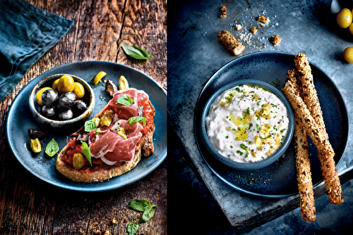 Tartines et verrine aux olives, l’apéritif à l’espagnole