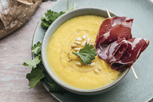 Velouté de légumes à la coppa, simplissime !