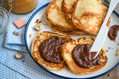 Crêpes à la pâte à tartiner miel-choco-noisettes