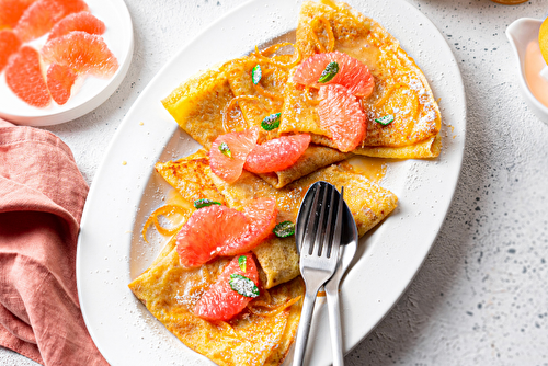 Crêpes façon Suzette au pamplemousse de Floride