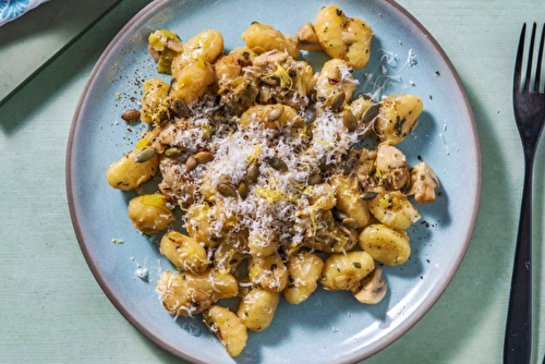 Gnocchi et champignons au beurre de sauge