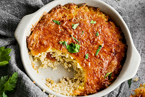 Gratin de boulgour aux poireaux