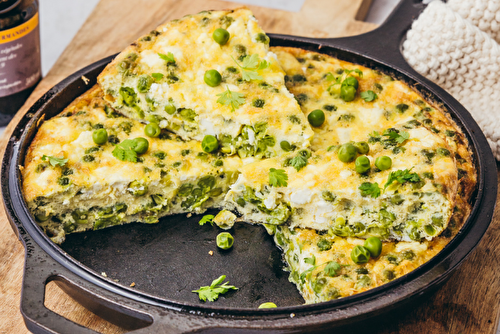 Frittata aux petits pois et feta