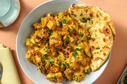 Korma indien de courgettes et de chou-fleur