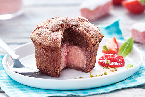 Moelleux au chocolat au coeur rose Fossier