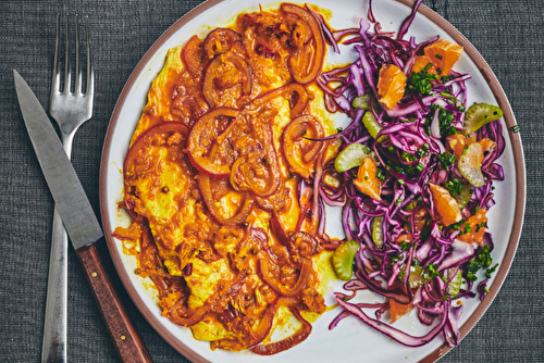 Paillard de poulet mariné aux agrumes et aux épices