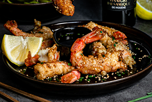 Tempura de crevettes aux graines de sésame