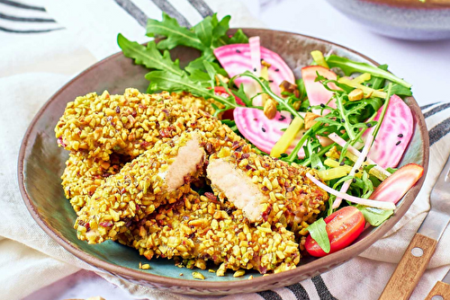 Croquettes de poulet panées à la pistache