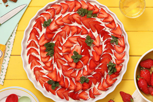 Tarte aux fraises et aux spéculoos