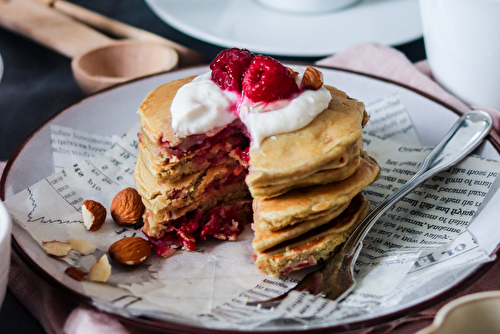 Pancakes fourrés à la framboise