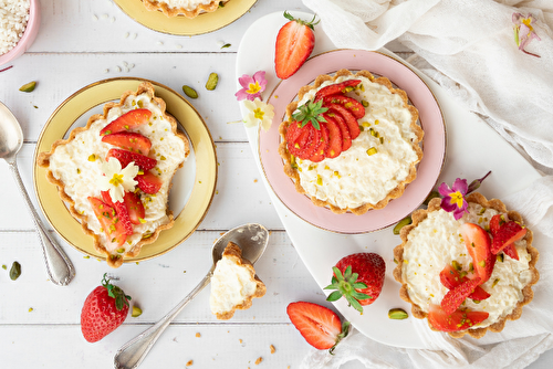 Tartelettes aux fraises et riz au lait