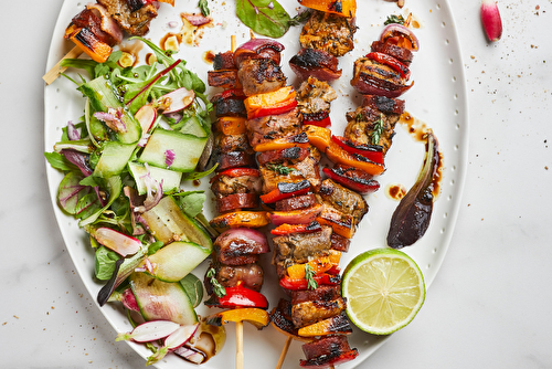 Brochettes d’épaule d’agneau au chorizo