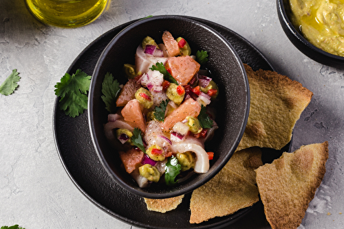 Ceviche d’espadon et pamplemousse à l’huile d’olive de Haute-Provence AOP