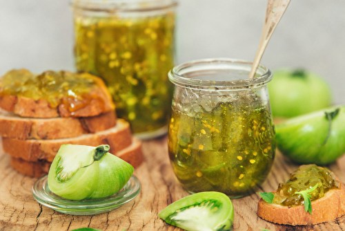 Confiture de tomates tiverta et verveine