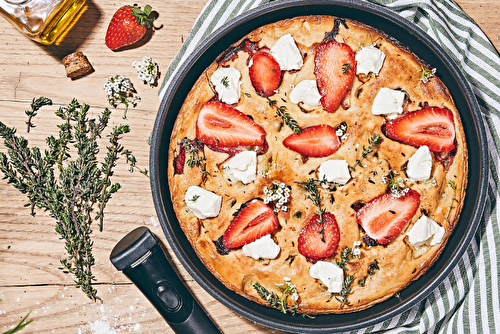 Focaccia à la fraise et à la feta