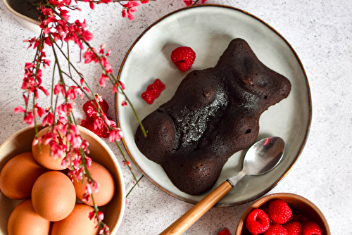 Fondant au chocolat aux Haribo Goldbears goût framboise