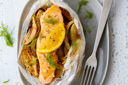 Papillote de saumon écossais Label Rouge et fenouil à l’orange