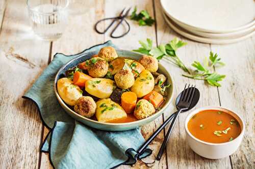 Pommes de terre et falafels façon couscous végétal