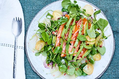 Salade fraîche au saumon mariné