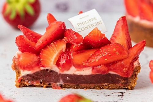 Tarte fraise et rhubarbe de Philippe Conticini