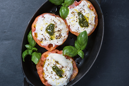 Tomates cuites et mozzarella