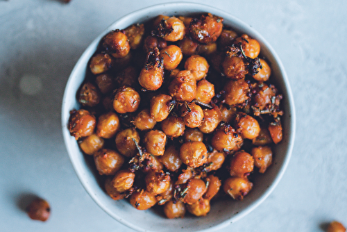 Pois chiches grillés à la moutarde et au romarin