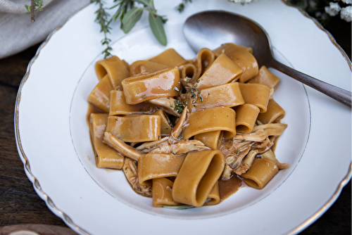 Calamarata aux restes de poulet du dimanche