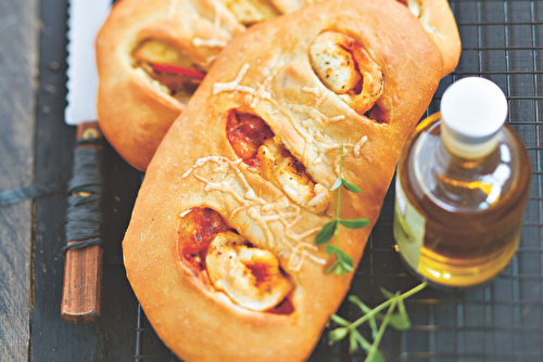 Fougasse aux lardons et au chèvre – Fougasse aux poulet, poivron et champignons