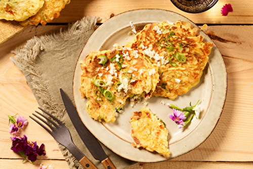 Galettes de courgettes à la tomme de Savoie