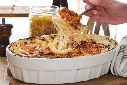 Gratin de macaroni à la crème de brebis