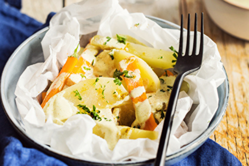 Papillotes de pommes de terre aux saveurs indiennes